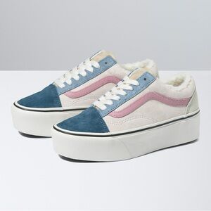 Vans Old Skool Stackform Pig Suede Sherpa Sneakers (Multicolor)